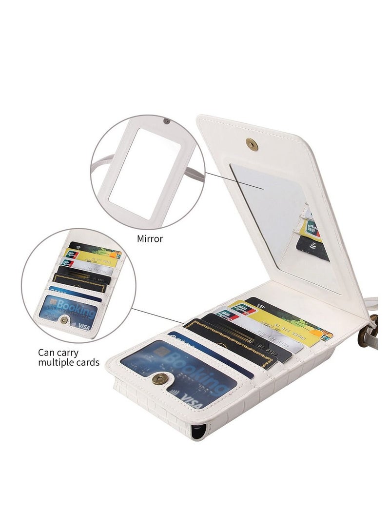 VILILY New Ladies Multifunctional Crossbody Vertical Mini Shoulder Bag/Mobile Phone Bag White  - Image 2