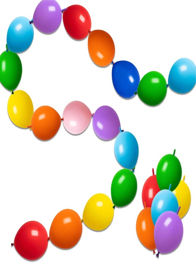 JINUPHION 100 Pcs Quick Link Balloons 6 inch, Latex Linking Balloons for Balloon Wall/Arches/Chains, Birthday Party Wedding Anniversary Graduation Arch Party Decor (Multi color) - Image 1