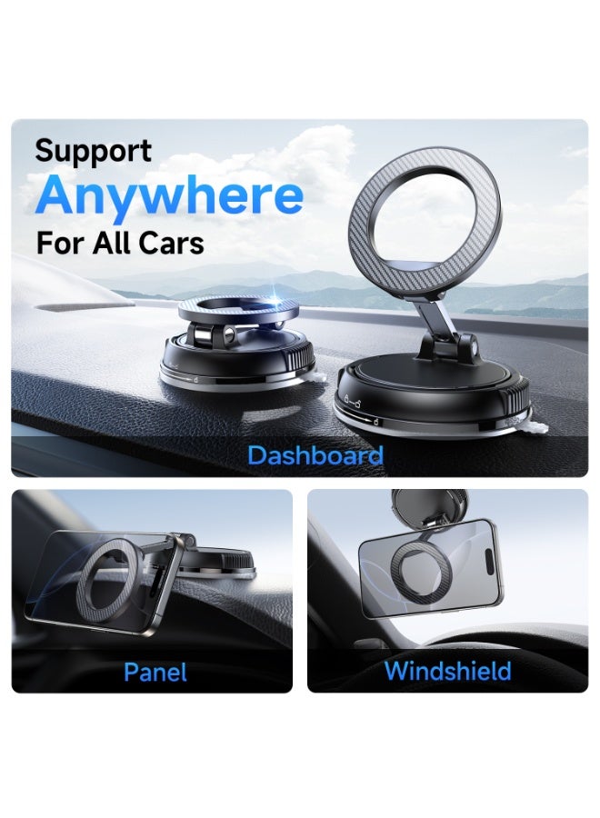 Kingone Magnetic Car Phone Holder, 360° Adjustable Car Phone Mount, 78+LBS Strongest Suction and 2400gf Magnetic, Phone Holders for Your Car for iPhone 17 Pro Max 16 15 14 13 12 Air Plus, Carbon Fiber - Image 5