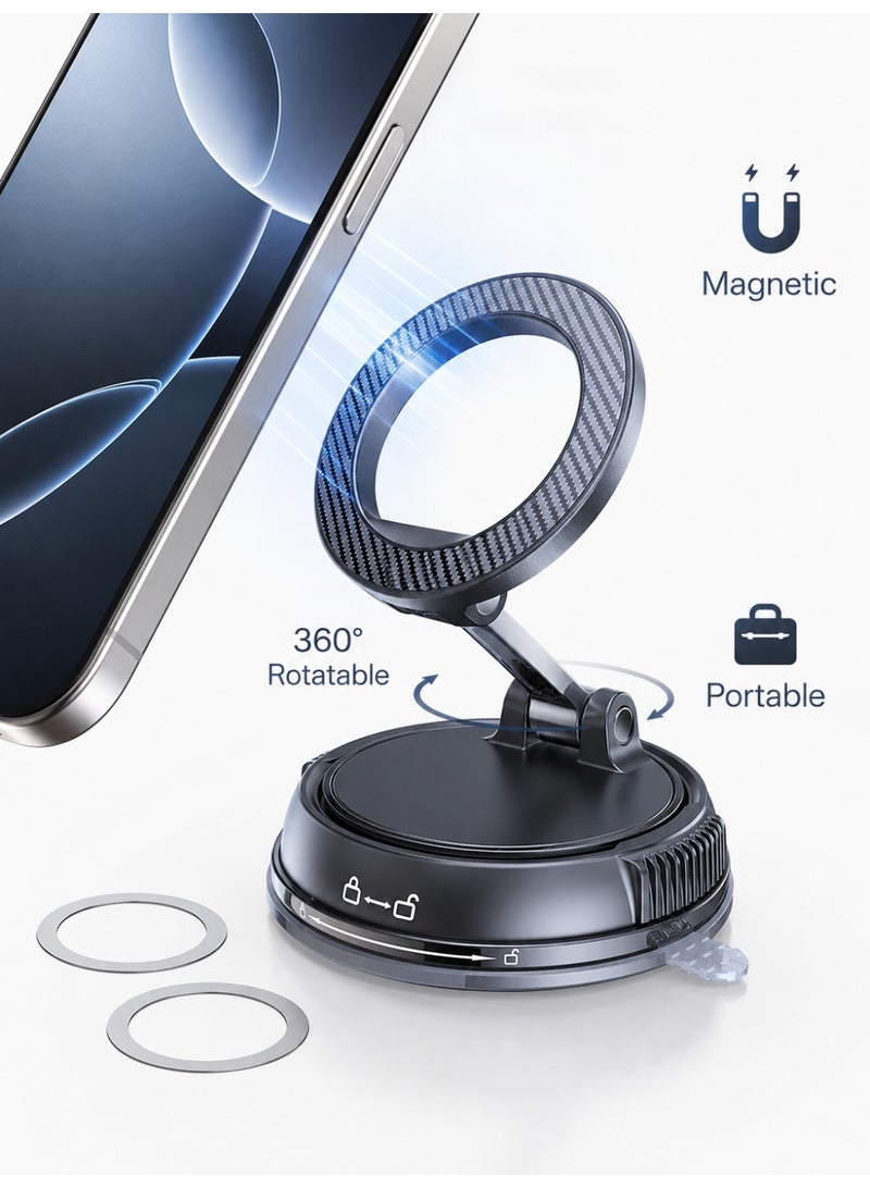 Kingone Car Phone Holder for Magsafe 36KG Strongest Suction and 2400gf Strongest Magnetic 360° Adjustable Car Phone Mount, Phone Holders for Your Car for iPhone17/16 Series, Galaxy S26/25 Ultra, Android Phones Black - Image 1