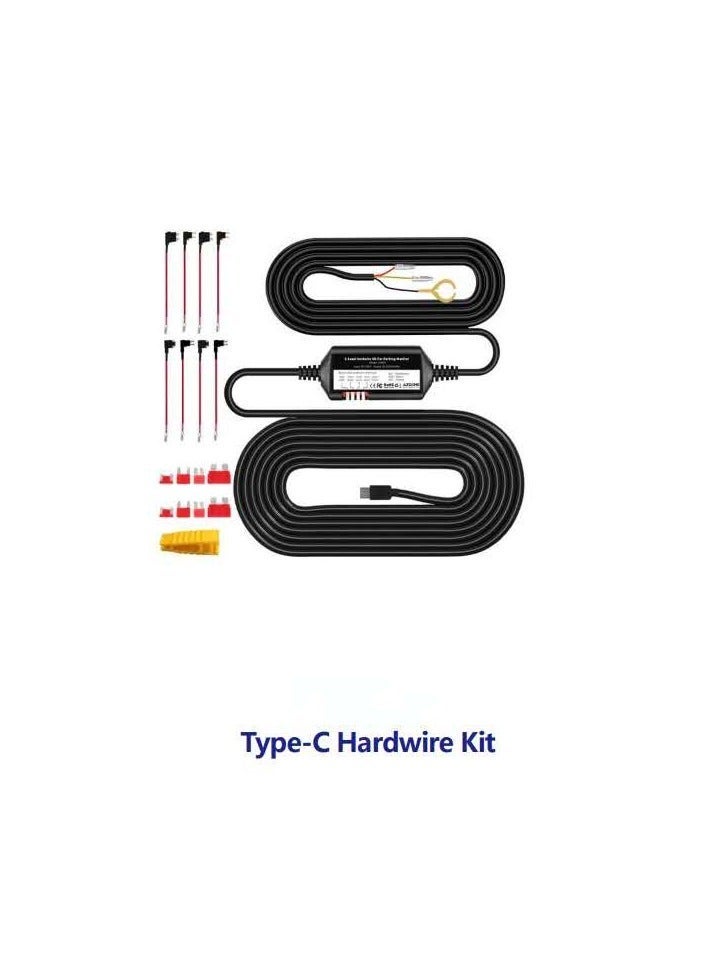 أزدوم طقم توصيل ثابت HT03 بمنفذ Type-C، كابل 12 قدم مع فيوز، مراقبة على مدار 24 ساعة، مصدر طاقة 12V-24V إلى 5V/2.5A لكاميرا السيارة - Image 3