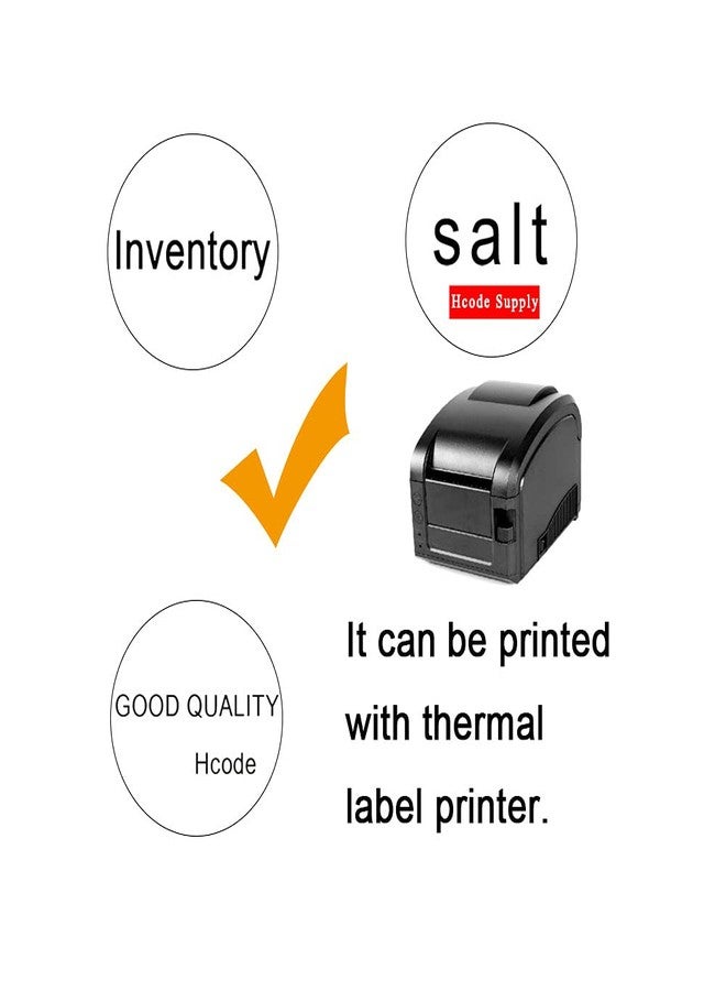 Hcode 1.5" Round Direct Thermal Labels Color Coding Dot Stickers Shipping Labels Address Labels 500Pcs (White) - Image 3