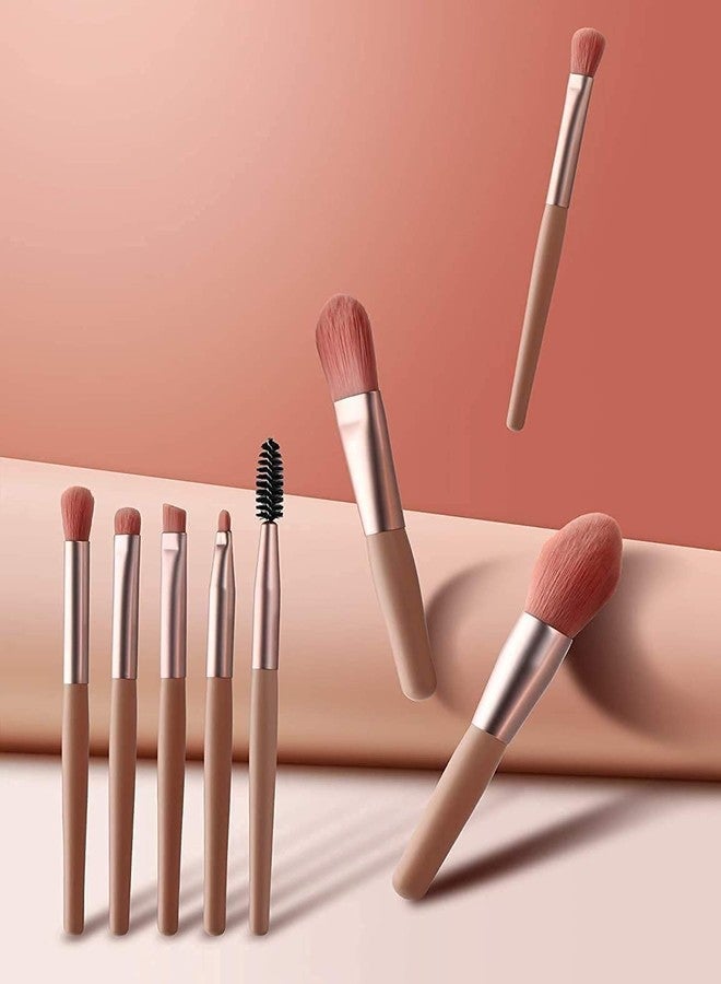 Professional Makeup Brush Set, Synthetic Bristles (8 Piece Pink Brush Set) - Image 2