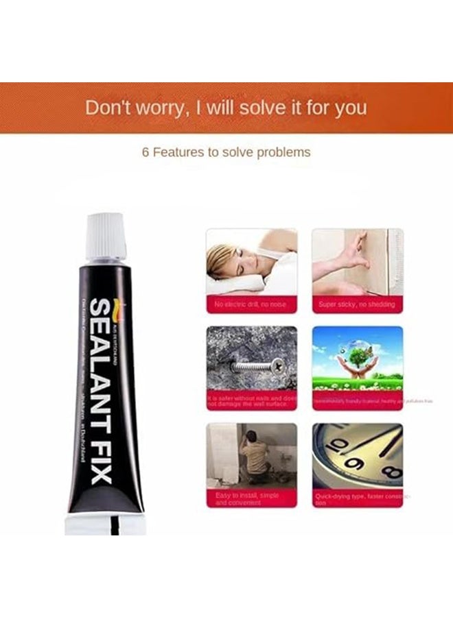 Strong Nailless Adhesive - 18g, Universal Building Wall Tile Adhesive, Waterproof and Moisture-Proof Glass Adhesive for Metal Plastic, Ceramic Glass, Wood Acrylic (3 Pieces) - Image 3