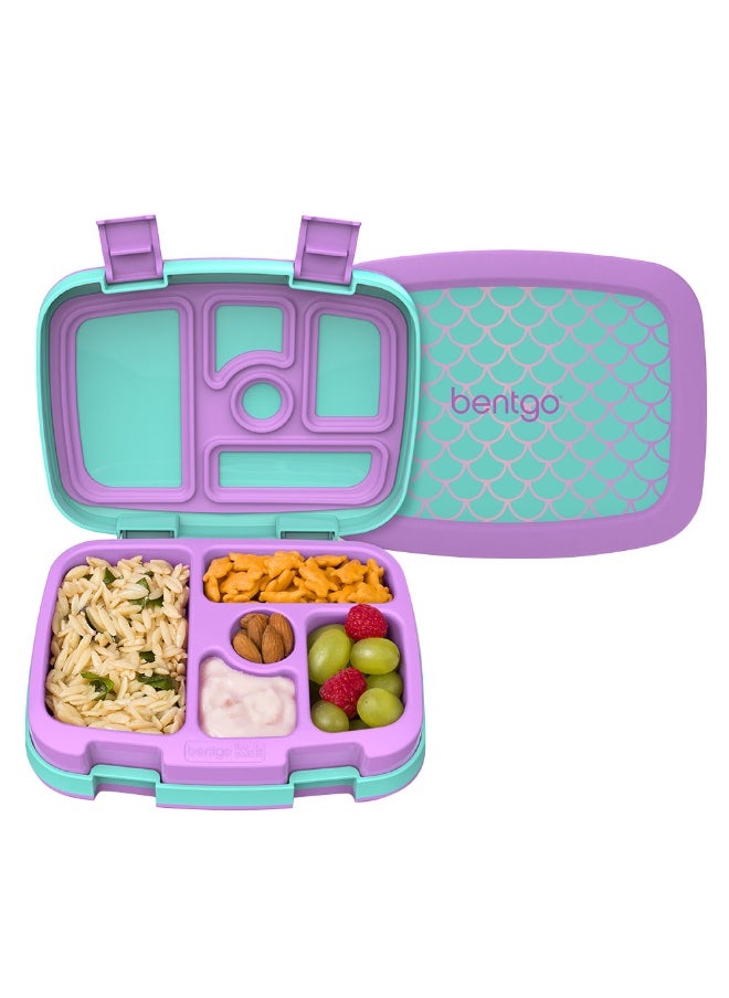 Kids Prints Leak Proof, 5 Compartment Bento Style Kids Lunch Box, Ideal Portion Sizes For Ages 3 To 7 - Bpa Free, Dishwasher Safe, Food - Safe Materials (Mermaid Scales) - pzsku/ZA6058843692EF86970B7Z/45/_/1728053165/1ceeb6de-370c-4da8-86b9-9f24e0b66f10