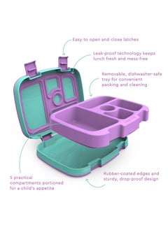 Bentgo Kids Prints Leak Proof, 5 Compartment Bento Style Kids Lunch Box, Ideal Portion Sizes For Ages 3 To 7 - Bpa Free, Dishwasher Safe, Food - Safe Materials (Mermaid Scales)  - Image 3