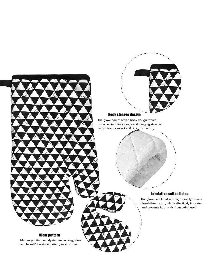 1 Heat Resistant Oven Gloves + 1 Placemat Potholder + 1 Napkin, Oven Mitts Microwave Baking Gloves Professional Oven Set for Kitchen, Cooking, BBQ, Barbeque, Grilling  - Image 2