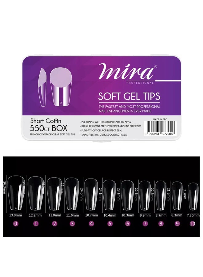 ميرا أطراف أظافر ناعمة من ميرا بروفيشنال قصيرة الشكل، 550 قطعة في العلبة - Image 4
