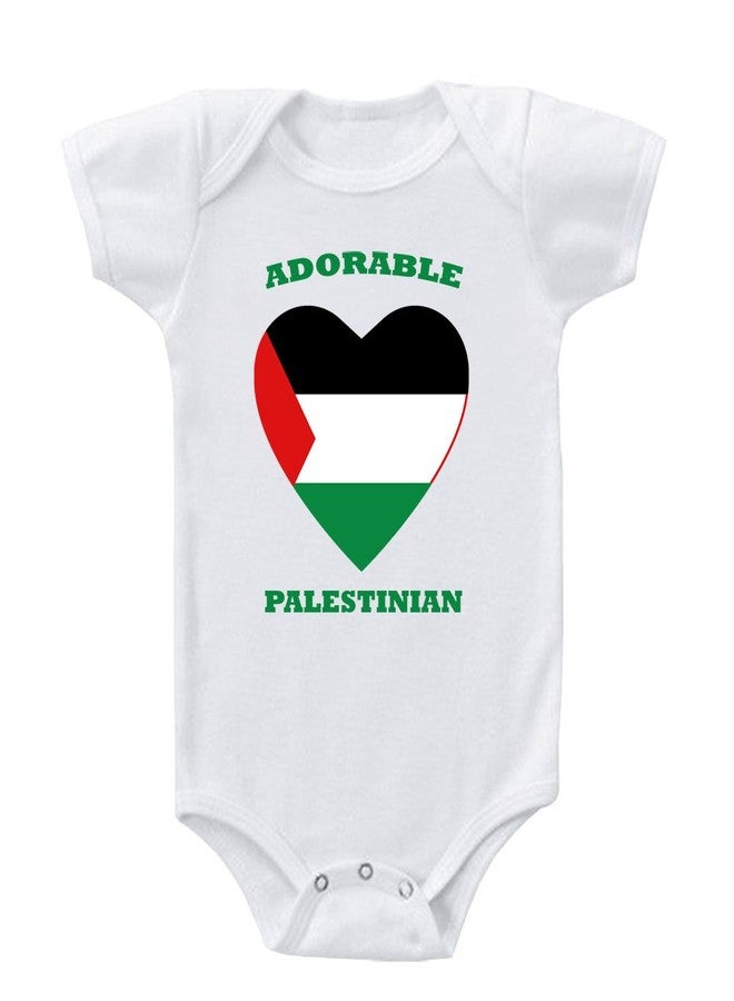Speedy Pros Adorable Palestinian Palestine Infant Toddler Baby Bodysuit One Piece 6 Months White - Image 1