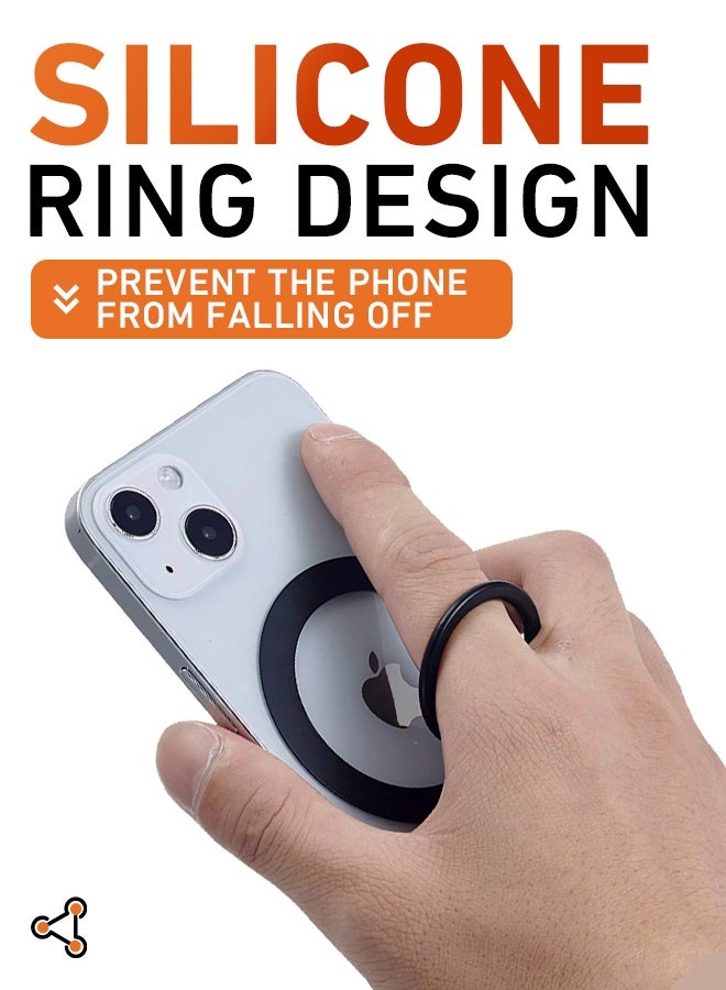 RESONIX MagSafe Magnetic Phone Grip with Ring Holder – Wireless Charging Compatible, Universal Fit for All Smartphones, Includes Magnetic Sheet - Image 3