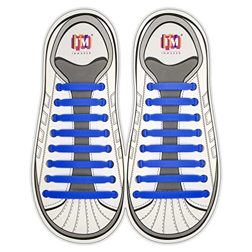 INMAKER No Tie Shoe Laces for Adults and Kids, Elastic Shoelaces for Sneakers, Rubber Silicone Tieless Laces - Image 1