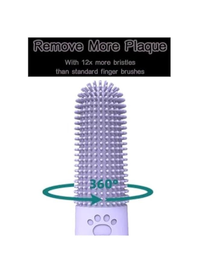 Set of 4 Pet Finger Toothbrushes for Small, Medium, and Large Dogs - Silicone Dental Care Kit for Puppies - Brush your dog's teeth with ease! - Image 4