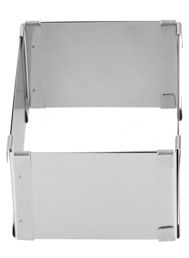 BORDSTRACT Square Adjustable Cake Mould, Stainless Steel Rectangle Cake Tin Cutter Baking Frame for Mousse Tiramisu (Small (10~18cm)) - Image 1