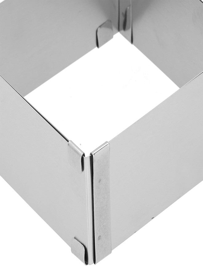 BORDSTRACT Square Adjustable Cake Mould, Stainless Steel Rectangle Cake Tin Cutter Baking Frame for Mousse Tiramisu (Small (10~18cm)) - Image 5