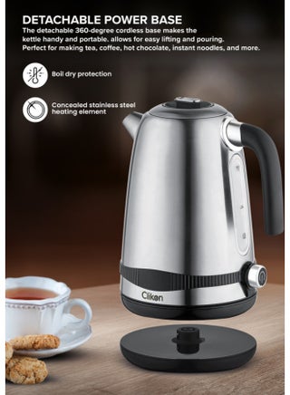 Stainless Steel Cordless Electric Kettle With Boil Dry Protection 1.7 L 2200 W CK5140 Silver - view 3