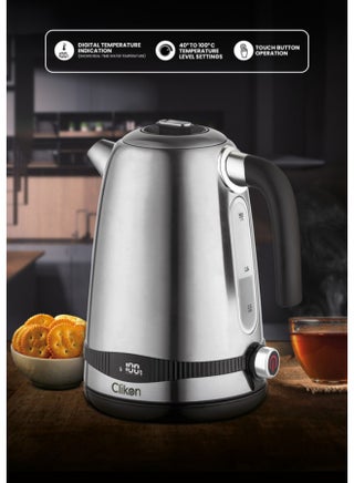 Stainless Steel Cordless Electric Kettle With Boil Dry Protection 1.7 L 2200 W CK5140 Silver - view 2