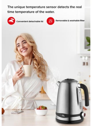 Stainless Steel Cordless Electric Kettle With Boil Dry Protection 1.7 L 2200 W CK5140 Silver - view 4