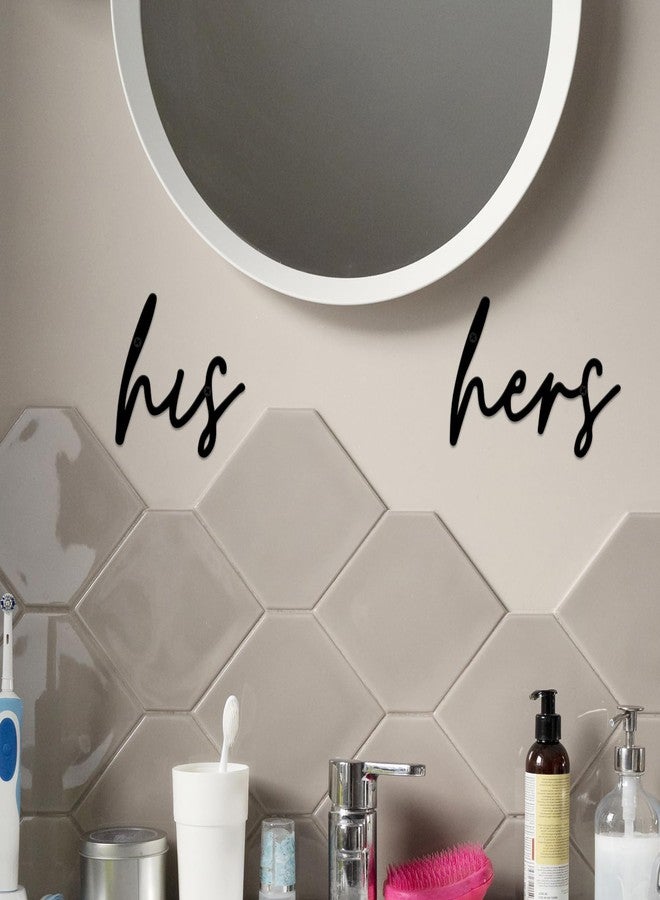 ESTART 2 Pieces Black His and Hers Sign Metal Wall Art Metal Letters Decor for Home Indoor Outdoor Bedroom Living room Bathroom Gifts for Familiy (His and Hers) - Image 4