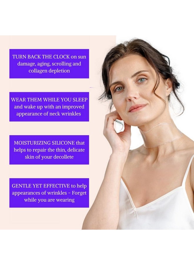 BLUMBODY Neck Wrinkle Patches - Advanced Anti Aging Neck Wrinkle Pads for More Visible Skin Firming & Neck Tightening - Overnight Reusable Silicone Wrinkle Patches - Crepe Erase & Neck Lift (1-mo Supply) - Image 2