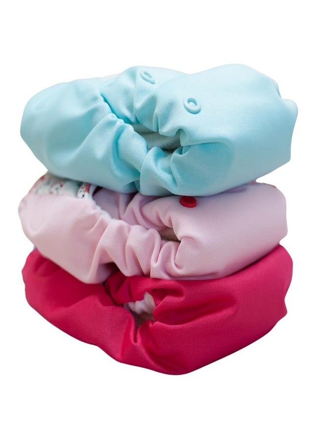 Tip 'n' Top Reusable Cloth Diapers Pack of 6, Leakage Proof with Absorbent Inserts-Freesize, Rash Free, Washable Diapers for Babies Boys and Girls 0-3 Years- 3 diapers + 3 inserts - Image 1
