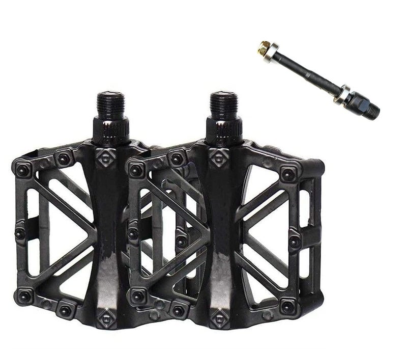 Freefly Free-fly Bicycle Pedal - Aluminum Bearing Bike Pedals with 16 Anti-Skid Pins - Lightweight Platform Pedals - Universal 9/16" Bike Pedal for Mountain BMX MTB Road Bike (Black) - Image 1