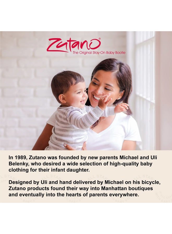 Zutano Unisex Organic Cotton Baby Booties, Stay-On and Non-Slip, Newborn to Toddler, Olive, 3 Months - Image 5