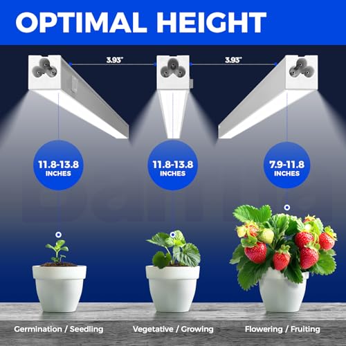 Barrina Grow Lights for Indoor Plants, 1ft Plant Lights for Indoor Growing, 5000K White Full Spectrum Grow Light, Individual Switch, T5 Grow Light Strip, Plug and Play, 8-Pack - Image 3