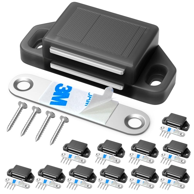 Tonitrui Cabinet Magnetic Catch Door Latch 30LB for Kitchen Drawer Magnets to Stay Closed Magnetic Catch Closet for Drawerï¼ˆBlack 12 Packï¼‰ - Image 1