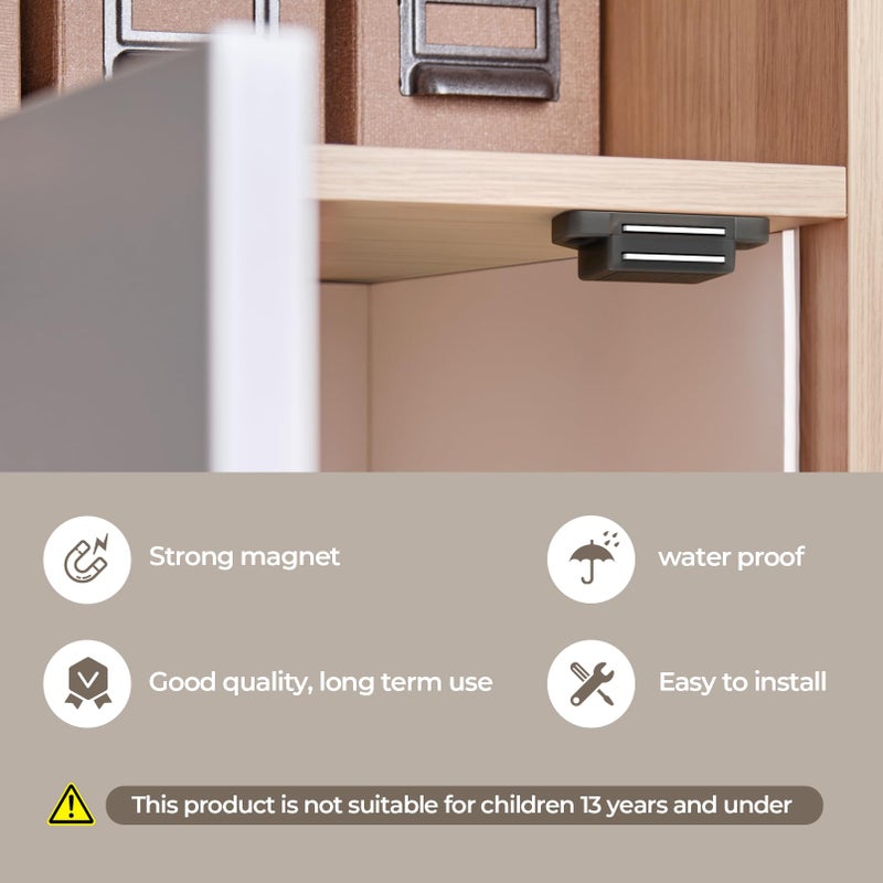 Tonitrui Cabinet Magnetic Catch Door Latch 30LB for Kitchen Drawer Magnets to Stay Closed Magnetic Catch Closet for Drawerï¼ˆBlack 12 Packï¼‰ - Image 2