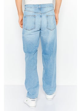 Asos Design Men Baggy Fit Wash Non-Stretchable Denim, Blue  - Image 4
