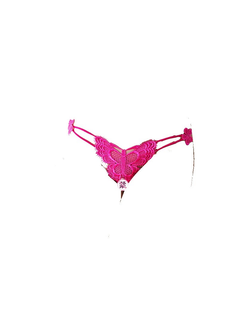 Women Lace Mid Rise Brief Underwear Breathable Scallop Trim Panties With Pearls.  - Image 5