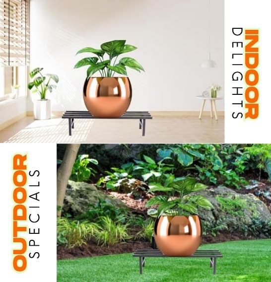 URBANMAALI Elevate Square Rectangular Pipe 30 inches Plant Stand | Heavy Duty Metal Stand for Balcony and outdoor / Indoor Use (Black) (Set of 2) - Image 2