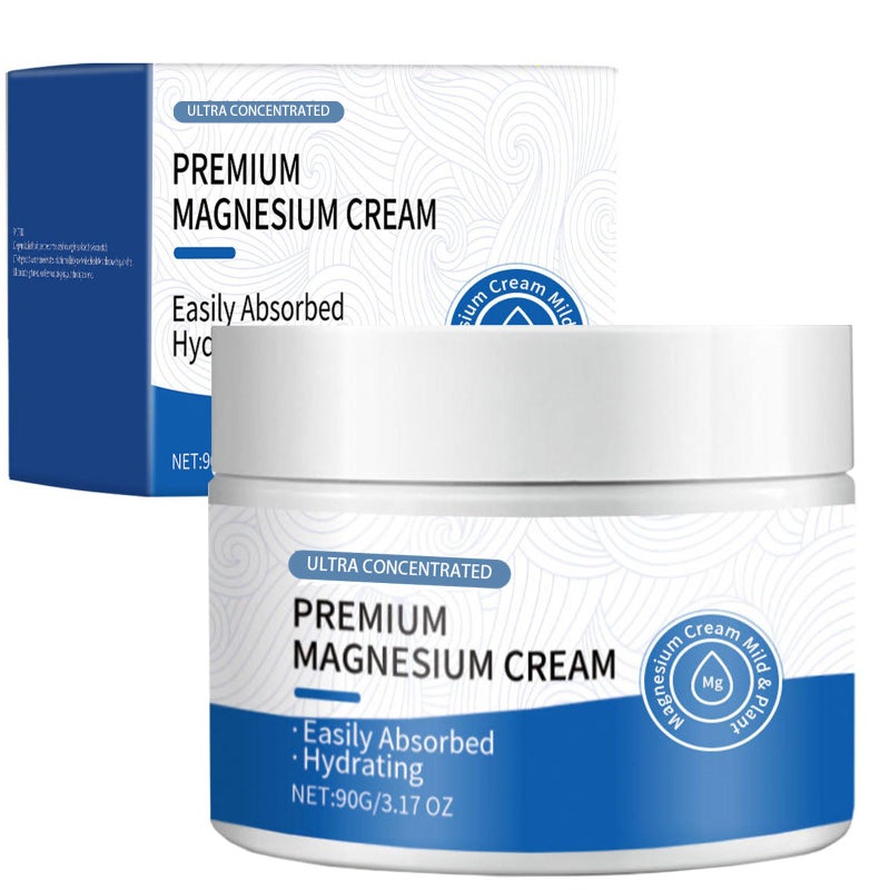 Magnesium Lotion Topical Magnesium Cream with High Concentration for Feet Soothing Muscle Joint Knee Neck Body Relaxation Relief Deep Penetrating Easy Absorption Light Weight317 OZ 90 G