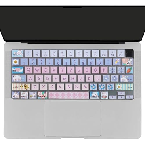 DSINFOYO Cute Silicone Keyboard Cover for 2021-2024 MacBook Air 13.6" 15" A2941 A3114 A2681 A3113, MacBook Pro 14" 16" A2442 A2779 A2918 A2992 A2485 A2780 A2991 A3112 A3401 A3406 M4 M3 M2 M1 Max,Cute Bunny - Image 3