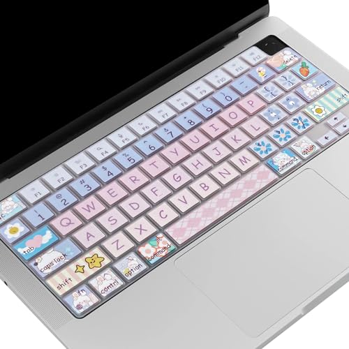 DSINFOYO Cute Silicone Keyboard Cover for 2021-2024 MacBook Air 13.6" 15" A2941 A3114 A2681 A3113, MacBook Pro 14" 16" A2442 A2779 A2918 A2992 A2485 A2780 A2991 A3112 A3401 A3406 M4 M3 M2 M1 Max,Cute Bunny - Image 4