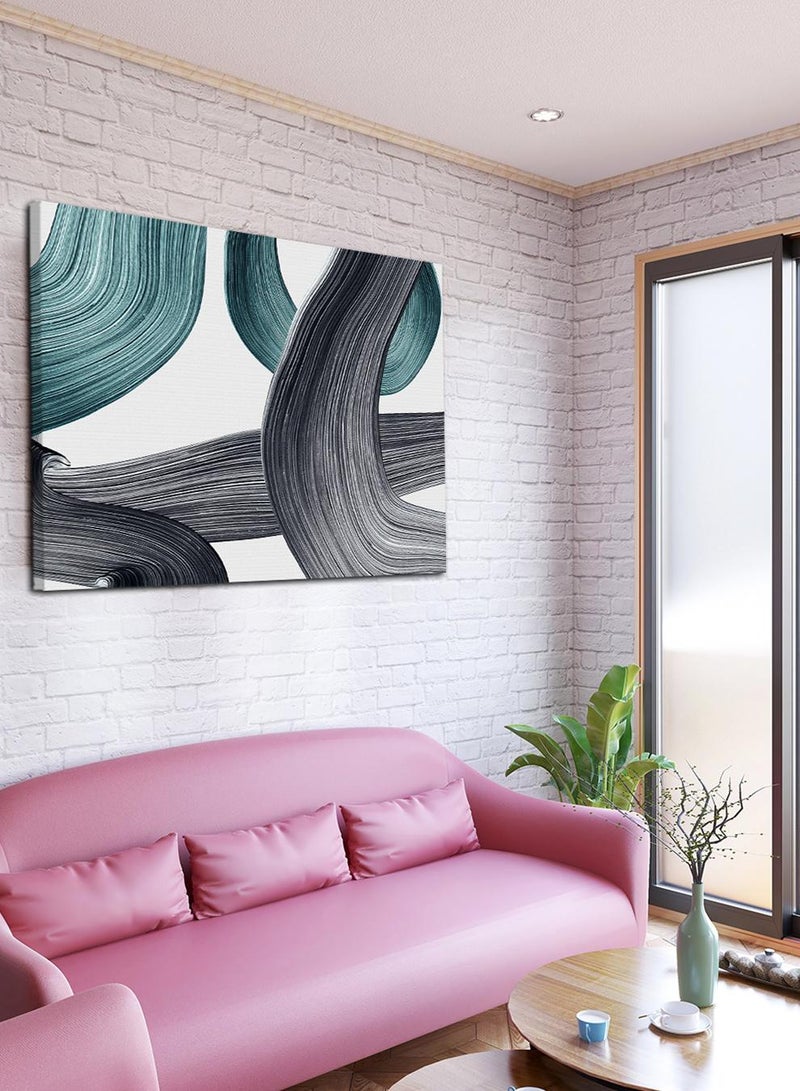 لوحة كانفاس على إطار خشبي بتصميم نمط فني منحنيات - Image 3