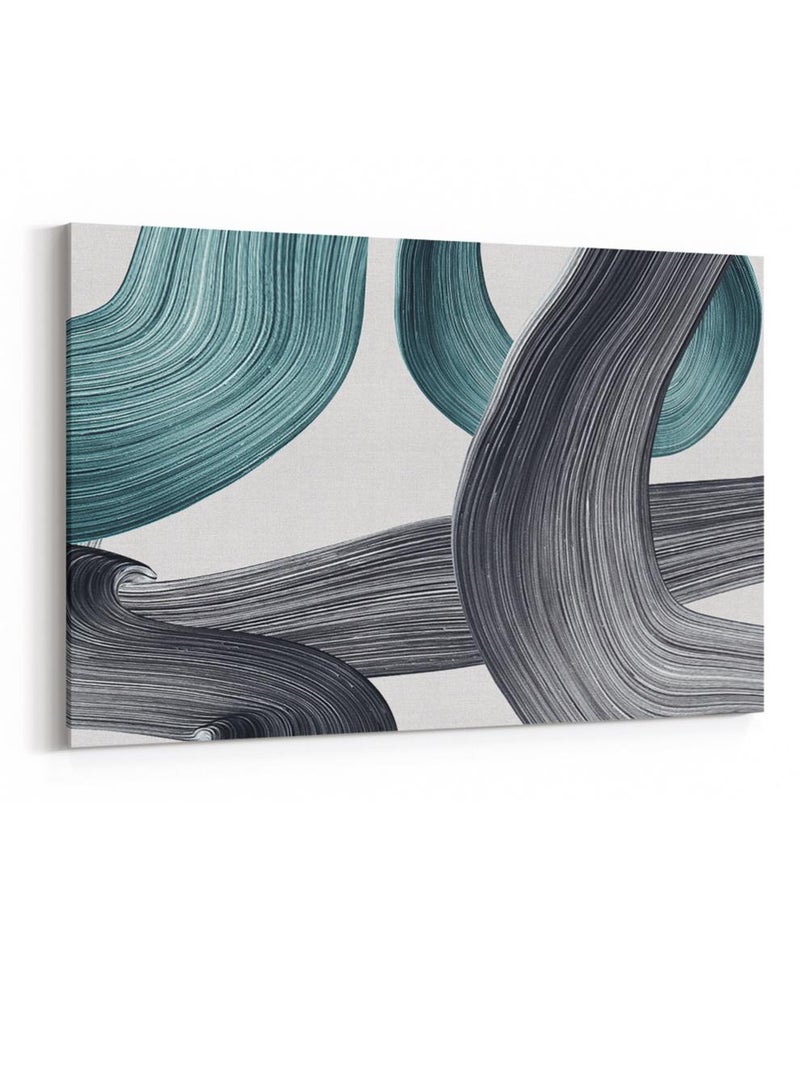 لوحة كانفاس على إطار خشبي بتصميم نمط فني منحنيات - Image 4