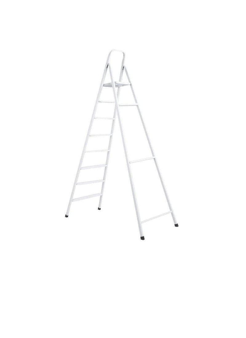 ROBUSTLINE Robustline Heavy Duty Steel Ladder, Ultra Stable Folding Ladder. (9 Step, White)  - Image 3