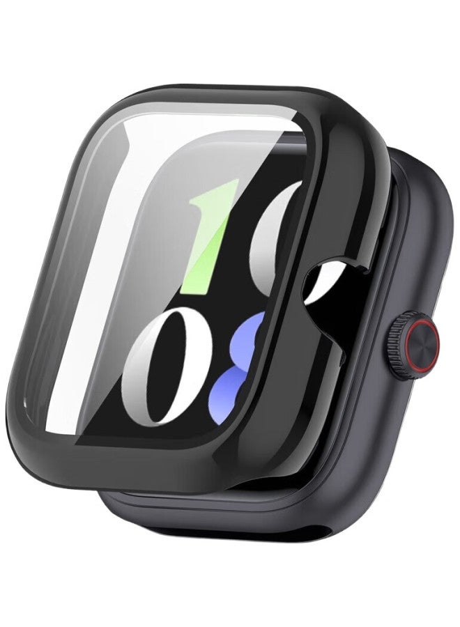 KMaxAI Protective Film And Case For Vivo/Iqoo Watch Gt, All-In Full Coverage, Watch Face Screen Protector & Protective Cover, Anti-Fingerprint Hard Case + Tempered Glass Film, Black - Image 3