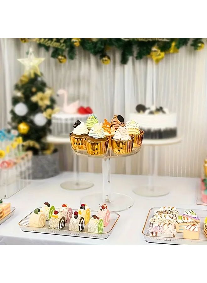 Acrylic Cake Stand Multi-Tiered Display Model S Reusable Easy Clean Tray - Image 3