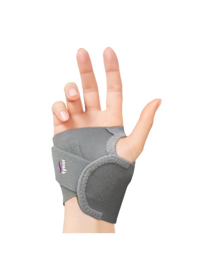 TYNOR Wrist Brace with Thumb, Support for Pain Relief & Stabilization | Lightweight & Breathable Wrist Support for Arthritis, Sprains, Tendonitis, Carpal Tunnel | Universal Fit (Grey, 1 Unit) - Image 1