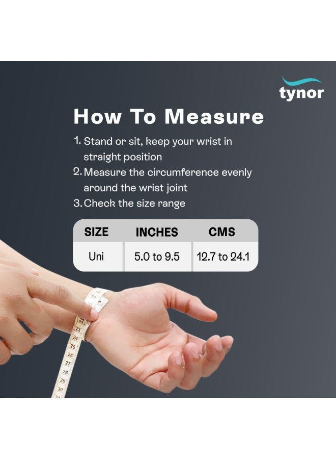 TYNOR Wrist Brace with Thumb, Support for Pain Relief & Stabilization | Lightweight & Breathable Wrist Support for Arthritis, Sprains, Tendonitis, Carpal Tunnel | Universal Fit (Grey, 1 Unit) - Image 2