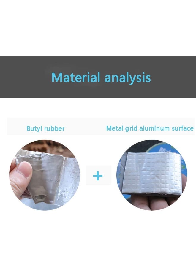 zzjj Flashing Tape, Self Adhesive Butyl Tape Metal Aluminum Foil Tape, Waterproof Patch And Seal Tape, Used For Repairing Roof Leak Or Steel Tiles Cracks, 5 M Length - Image 3