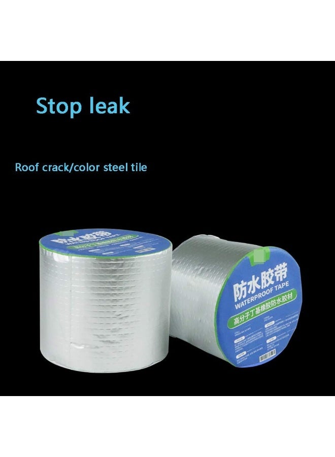 zzjj Flashing Tape, Self Adhesive Butyl Tape Metal Aluminum Foil Tape, Waterproof Patch And Seal Tape, Used For Repairing Roof Leak Or Steel Tiles Cracks, 5 M Length - Image 2