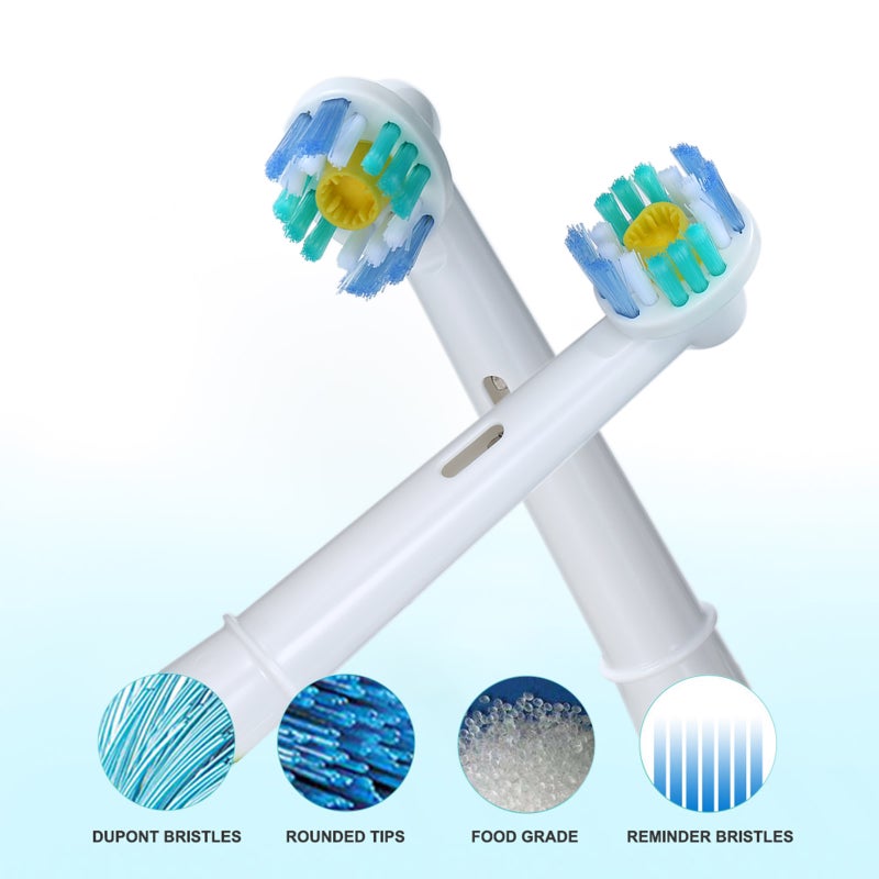 Replacement Toothbrush Heads 4 Pcs Extra Soft Bristles - Universal Fit For Oral-B Rechargeable Toothbrushes Color-Coded Rings For Family Sharing For Sensitive Gum Care At Home - Image 3