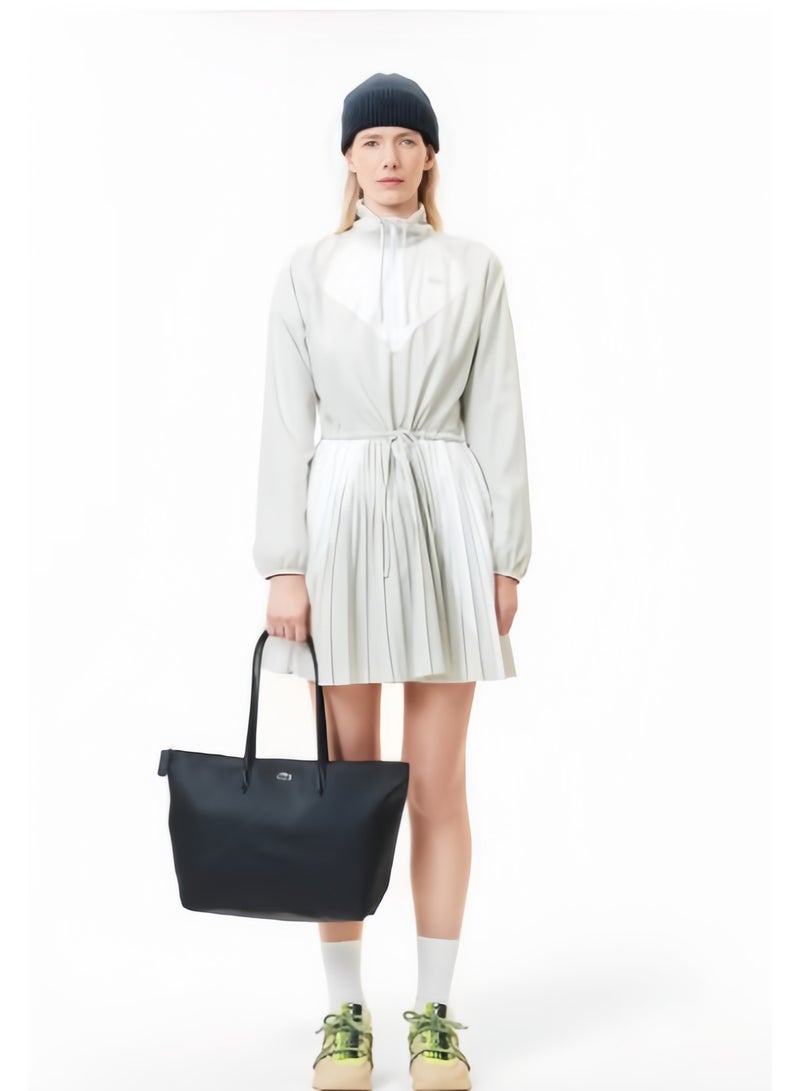 لاكوست حقيبة لوي كوت نسائية L12.12 كونسبت للأزياء متعددة الاستخدامات بسعة كبيرة وحجم كبير بسحاب وحمل باليد أو على الكتف، حقيبة توت كبيرة باللون الأسود مقاس 35 سم * 30 سم * 14 سم - Image 4