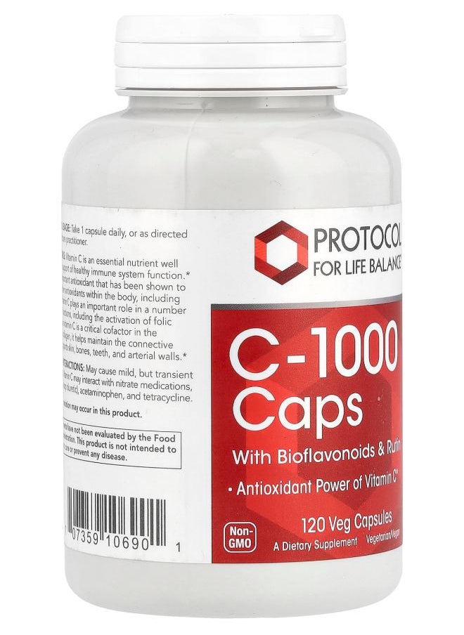 Protocol For Life Balance C-1000 Caps with Bioflavonoids & Rutin 120 Veg Capsules  - Image 2
