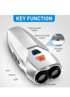 Furtey Dog Barking Control Devices Dual Sensor Anti Barking Device with Training/Deterrent Modes Dog Whistle to Stop Barking Ultrasonic Dog Barking Deterrent with LED Flashlight 25 FT Range Rechargeable  - Image 3
