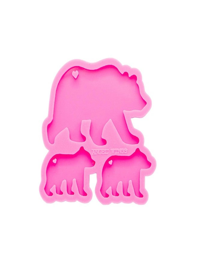 Angel Wings Super Glossy Bear Family Mold Mother and Baby Silicone Molds DIY Epoxy Resin Keychains Mould Custom Keychain Polymer Clay Moulds Earring Resin Mold - Image 2