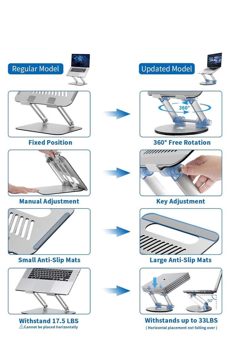 Yesido Yesido LP06 Foldable Laptop Stand - 360 Rotation - Silver  - Image 3